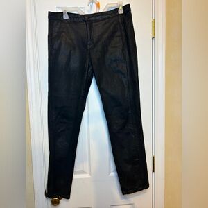 NYDJ Black Women's👩🏻Waxed Mole Skin Legging👖Lift Tuck Technology Sz 10